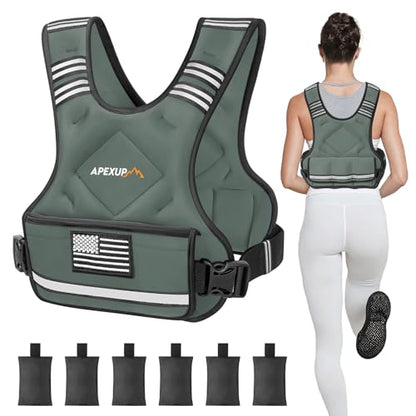 Adjustable Weighted Vest, 4-10lb/12-18lb/20-32lb Vest with 6 Ironsand Weights and Large Pocket, Weight Vest for Men Women Strength Training, Running, Walking - color: Grey, size: 12-18lbs