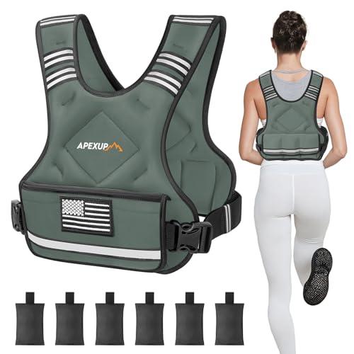 Adjustable Weighted Vest, 4-10lb/12-18lb/20-32lb Vest with 6 Ironsand Weights and Large Pocket, Weight Vest for Men Women Strength Training, Running, Walking - color: Grey, size: 12-18lbs