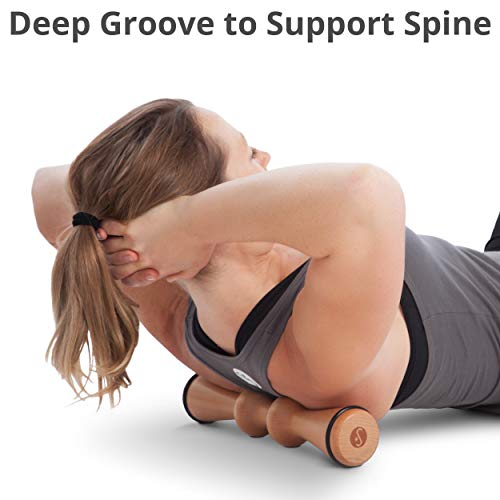 Body Back FSA Eligible Wood Back Roller, Spine Stretcher & Aligner, Ma Roller, Back Cracker for Back Pain Relief and Muscle Recovery, Manual Back Massager, Wood Therapy Massage Tool (15 inch)