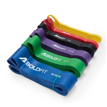 Boldfit Heavy Resistance Band for Exercise & Stretching, Pull Up Band Suitable in Home & Gym Workout, Power Bands for Men & Women. (Purple 30-45 kg Resistances)(Material: Latex)