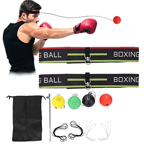 Boxing Reflex Ball Set | Adjustable Headband Reflex Ball for Hand-Eye Coordination Training | Enhance Reflexes, Speed & Skills | Ideal for All Ages & Fitness Levels