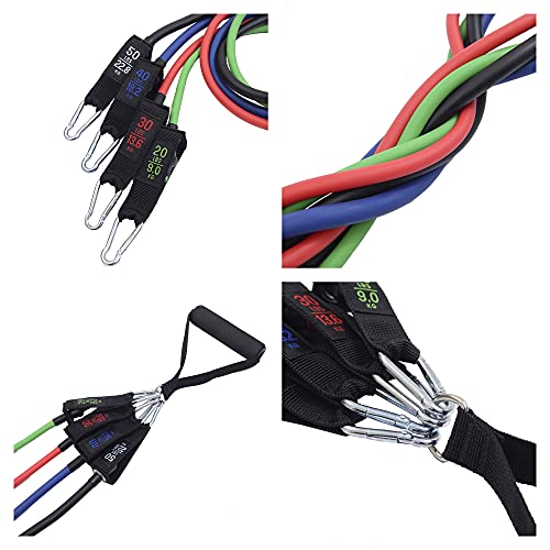 Alpine Swiss Exercise Resistance Bands Set with Handles, Door Anchor, Ankle Straps and Carry Bag for Men and Women