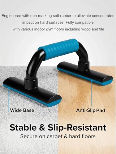 Push Up Bars Strength Training - Pushup Handles With Rubber Grip, Home Fitness Equipment with Anti-Slip Sturdy Structure Floor Workouts Push Up Stands for Man Women