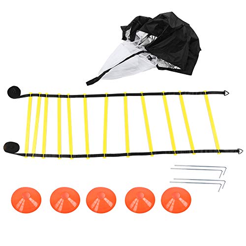 Agility Ladder, Speed Training Equipment Set, Speed Ladder with 19.7 Feet Steps, Football Cones, Running Umbrella,