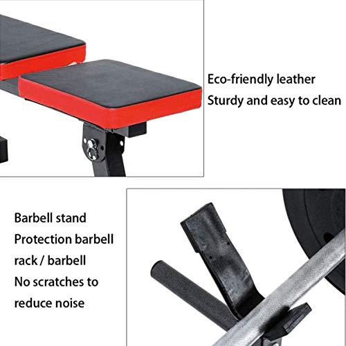 Multi-Function Weight Lifting Home Gym Fitness Barbell Rack Dipping Station Squat Stand, Foldable Bench Press Stool with Bench Press Stool for Indoor Dumbbells Workout