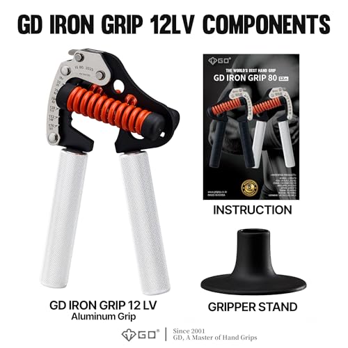 GD IRON GRIP Grip Strength Trainer Adjustable Hand Gripper Strengthener Hand Grip Exerciser Wrist Strengtheners Silent & Durable – Forearm, Finger & Hand Strength Training for Athletes, Climbers & Rehabilitation