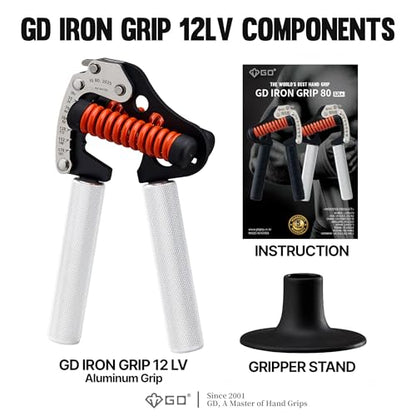 GD IRON GRIP Grip Strength Trainer Adjustable Hand Gripper Strengthener Hand Grip Exerciser Wrist Strengtheners Silent & Durable – Forearm, Finger & Hand Strength Training for Athletes, Climbers & Rehabilitation