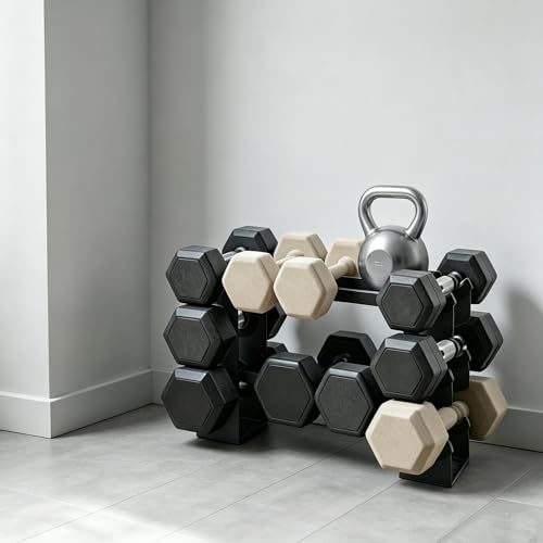 Small Dumbbell Rack Stand Only - Iron Weight Stand Holder Storage for Dumbbells Kettlebells- Weight Rack for Home Gym Corner - color: with Rubber covers