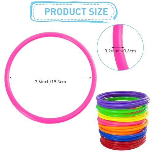 28 PCS Ring Toss Rings,Multicolor Plastic Rings,7 Colors - size: 7 inch