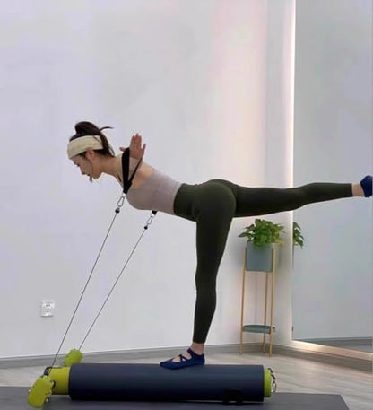 Pilates Bar, Fitness, Balance Strength and Agility Training Equipment, Roller Multifunctional Mini Core Bed Yoga Open Back Training, Waist, Abdomen, Legs, Buttocks and Arms Training Equipment