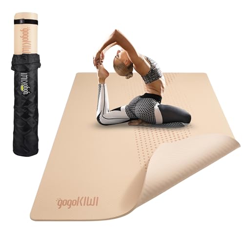 Gogokiwi Large Yoga Mat (6'x4') – 1/4" & 1/2" Thick Exercise Mats for Home Workout, Extra Wide Workout Mats for Home Gym, Yoga, Pilates, Stretching, Floor & More - color: Starry Night, size: Extra Cushion (1/2 Inch Thick)