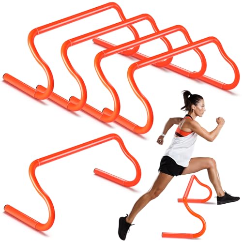 Gemscream 5 Pcs Speed Agility Training Hurdles Detachable Durable Equipment Plyometric and All Purpose Speed Training Hurdle Equipment for Athletes Soccer Basketball - color: Orange, size: 9 Inch