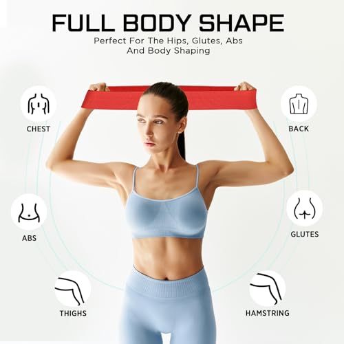 12 Pcs Fabric Resistance Bands for Working Out Non-Slip Booty Exercise Loop Bands for Women Men Glutes Hip Thigh Butt Yoga Pilates Fitness Gym, Light Medium Heavy