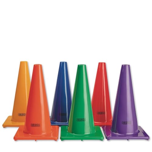 S&S Worldwide Heavy Duty Flexible Vinly Poly Cones 18 inch High, Set of 6