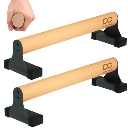 Parallettes Push Up Bar with Ergonomic Wooden Handles - Calisthenics Equipment - Non-slip Parallel Bars for Strength Training and Calisthenics - Pushup Handles Parallettes Bars