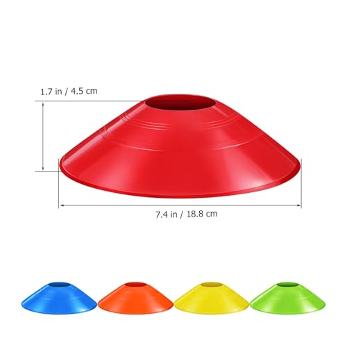 Toyvian Soccer Disc Cones for Training - 30 Multi-Color Agility Practice Cones with Mesh Bag 7.40 Inch Durable Pe Cones for Football Basketball Sports Drills