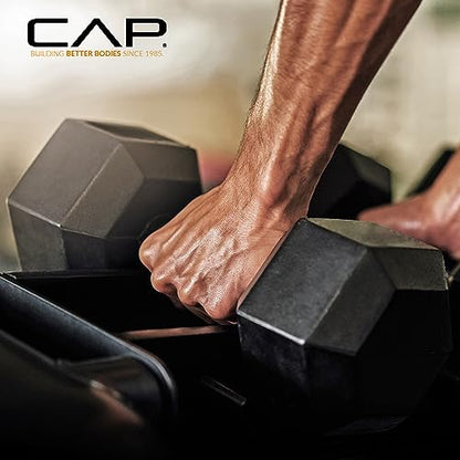 CAP 50 lbs Coated Dumbbell Set | Multiple Styles - color: Tinted Handles, style: 25LBx2 Set