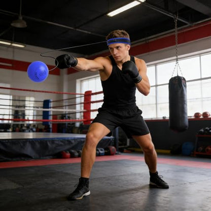 Reflex Ball Headband Multifunctional Fun Effective Reaction Training - color: Blue ball