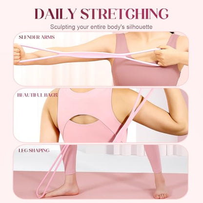 Resistance Bands, Figure 8 Fitness Resistance Band, Exercise Bands with Handles, Chest Expander Strap, Fullbody Yoga Pulling Rope, Stretching Equipment for Arm, Back