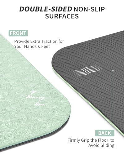 CAMBIVO Yoga Mat 72" x 48" Large Workout Mat for Home Gym Flooring | 6mm-12mm (0.24"-0.48") Extra Thick Exercise Mat for Apartment Fitness | High-Density TPE Cushioning for Joint Protection