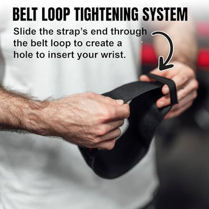 TuffWraps 16" Wrist Wraps: No Thumb Loops, Quality Gym Wrist Wraps for Weightlifting, Bench Press, Powerlifting, and Cross-Training—Try The Belt Loop Tightening System - color: Black/Black