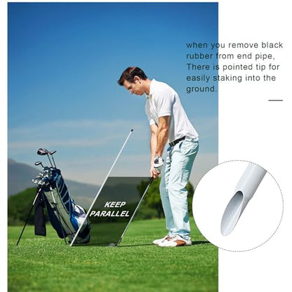 Golf Alignment Sticks, 3 Pack 58”Golf Sticks Alignment Rods, Full Golf Practice Swing Trainer to Align Your Golf Shot