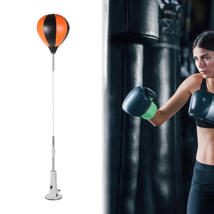 Punching Bag, Height Adjustable Boxing Set with Stand, Boxing Reaction Ball, Speed Bag Punching Equipment for MMA Home Gym Workout Fitness - color: For Teens, Inflatable Ball