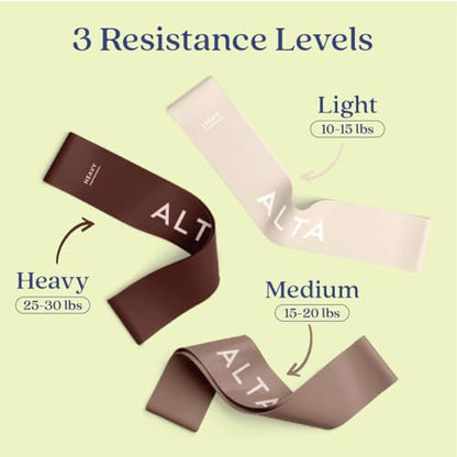 ALTA Mini Loop Bands for Exercise - Premium Durable Latex - Small Resistance Bands for Women, Booty Bands for Working Out, Leg Stretch Loops for Physical Therapy, Pilates Exercise Mini Bands Set