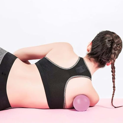 WOVTE Massage Lacrosse Ball for Sore Muscles, Shoulders, Neck, Back, Foot, Body, Deep Tissue, Trigger Point, Muscle Knots, Yoga and Myofascial Release (Pink) - color: Pink