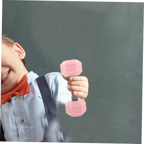 Totority Mini Dumbbells for Kids 2pcs Silicone Hand Weights, 0.4lb Pink Toddler Exercise Toys, Home Gym Equipment, 4.52 * 1.69 * 1.49inch, for Children, Kindergarten Sports