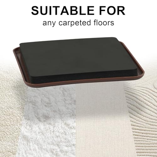 new space 8 Pack Furniture Sliders, 4.7 Inch Sliders for Furniture on Carpet for Sliding Heavy Furniture, Furniture Sliders for Carpeted Floors - Safeguard Carpeted Floors!