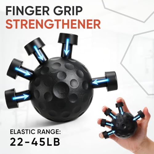 Outus 2 Pack Finger Grip Strengthener Hand Gripper Strengthener Adjustable Finger Strength Trainer Strength Trainer Ball for Gym, Piano and Guitar Training
