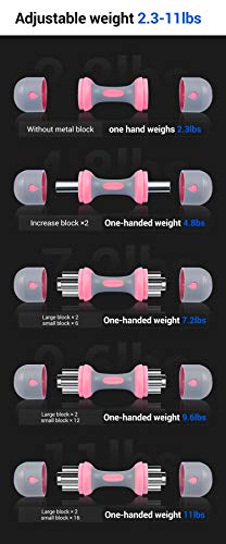 Nice C Adjustable Dumbbells, Neoprene Hand Weights - style: Black Purple 11lb Pair
