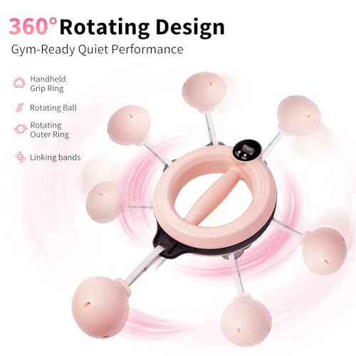 Ann Katy 360 Rotating Wrist Forearm Trainer for Home Gym Arm Toner Workout - color: Pink