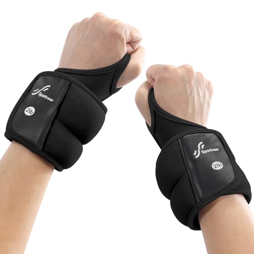 Sportneer Wrist Weights with Thumb Loops Lock for Men Women, 2 LBS /4 LBS Pair Arm Hand Weights for Running Walking Jogging Physical Therapy Gym Strength Training Cardio Exercise, Increase Wrist & Hand Resistance - color: Black, size: 2 LB x 2