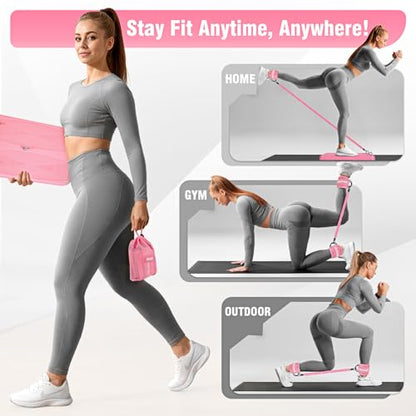 Glute Workout Equipment, Leg & Hip Exercise Equipment for Women, Resistance Bands with Ankle Straps & Exercise Board for Home Gym Fitness, Kickbacks, Hip Thrusts, Lower Body Training