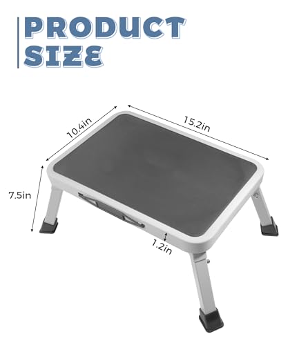 RV Step Stool,Car Accessories Adjustable Folding Step Stools with Non-Slip Platform,Camper Steps,Capacity Folding Portable Steps Ladder,Supports up to 500 lb,Fits Most RV,Trailers,Trucks,SUV