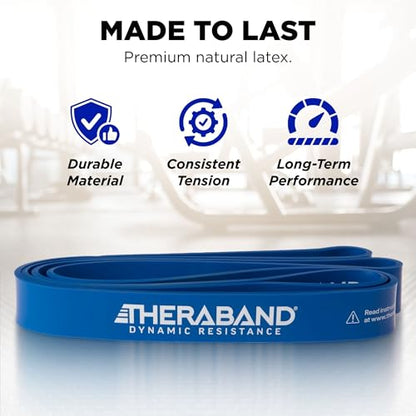 THERABAND High Resistance Band, Exercise, Workout, Physical Therapy, Blue - size: Heavy (35 lbs)