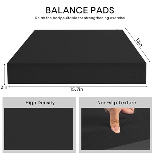 Exercise Balance Pad，Balance Foam Mat for Physical Therapy Equipment & Strength Stability Training, Slip Resistant Foam Mat for Yoga, Pilates, Meditation，Gardening knee pads - color: black