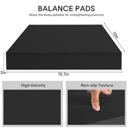 Exercise Balance Pad，Balance Foam Mat for Physical Therapy Equipment & Strength Stability Training, Slip Resistant Foam Mat for Yoga, Pilates, Meditation，Gardening knee pads - color: black