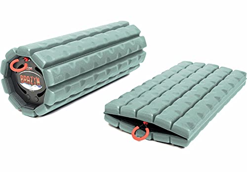 Brazyn Morph Foam Roller: Collapsible Travel Foam Roller for Back Pain Relief, Workout Muscle Recovery, Back Massager, Deep Tissue Leg Massage, Back Cracker (Sage, Traditional)