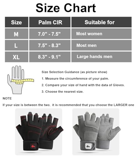 Workout Gloves for Men Women, Anti-Slip Fingerless Gloves for Weightlifting, Mens Workout Gloves Weight Lifting Gloves Gym Gloves for Men, Exercise Gloves Gym Accessories for Men