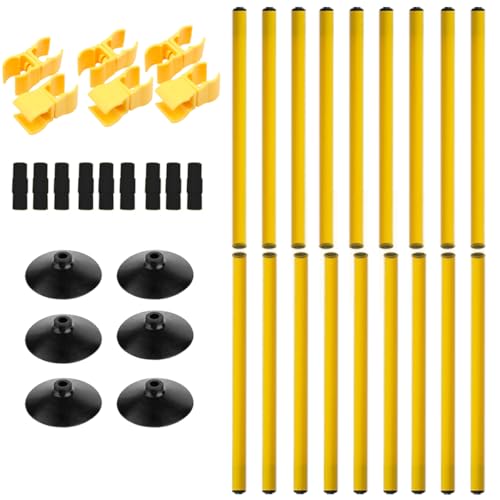 Adjustable Height Agility Hurdle Set Multi-Function Soccer Trainning Pole Set Coaching Sticks with Rubber Base