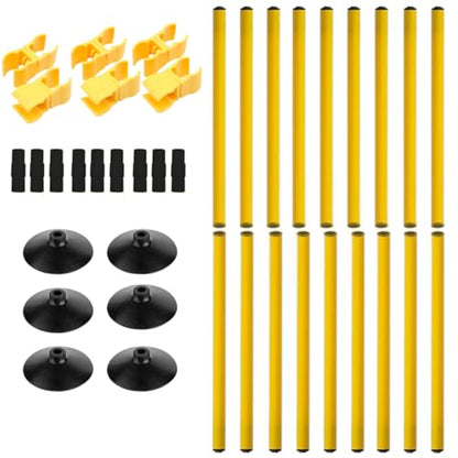 Adjustable Height Agility Hurdle Set Multi-Function Soccer Trainning Pole Set Coaching Sticks with Rubber Base
