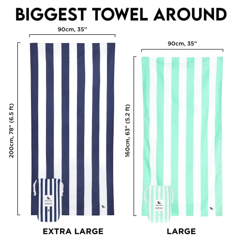 Dock & Bay Beach Towel - Quick Dry, Sand Free - Compact, Lightweight - 100% Recycled - Includes Bag - Cabana Light - Goa Grey - Large (160x90cm, 63x35) - color: Cabana Light - Goa Grey, size: Large (160x90cm, 63x35")