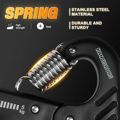Grip Strength Trainer, Adjustable Resistance Forearm Strengthener with 11-220Lbs (5-100KG), Digital Counter, Ergonomic Hand Gripper Strengthener for Musicians, Athletes & Injury Recovery - color: Orange