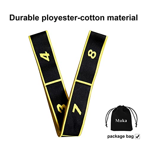 Muka Elastic Yoga Strap with Loops for Flexibility, Exercise Stretching Band for Physical Therapy - color: Purple