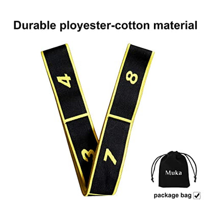 Muka Elastic Yoga Strap with Loops for Flexibility, Exercise Stretching Band for Physical Therapy - color: Purple