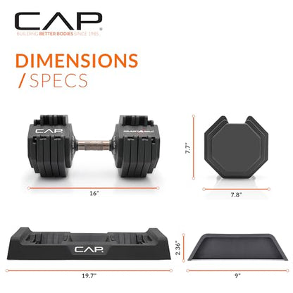 CAP ADJUSTABELL Adjustable Dumbbell Weights - Singles & Pairs | 12.5 lb, 25 lb & 55 lb | Multiple Handle Options - size: 55 lb - Copper Handle, style: Pair