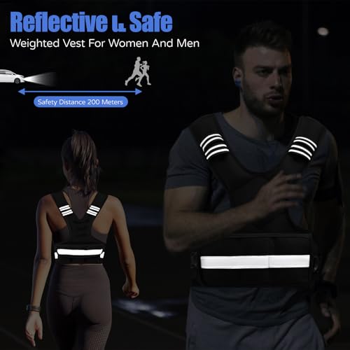 Weighted Vest Women Men - Adjustable Weighted Vest Woman with 6 Ironsand Weights, 4-10lb/11-20lb/21-32lb Vest for Walking, Running, Fitness, Strength Training, Workouts - size: 20-32lb